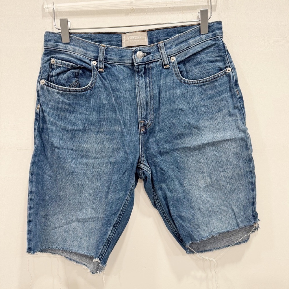 Everlane Denim Raw Hem Bermuda Shorts Size 29 Cotton